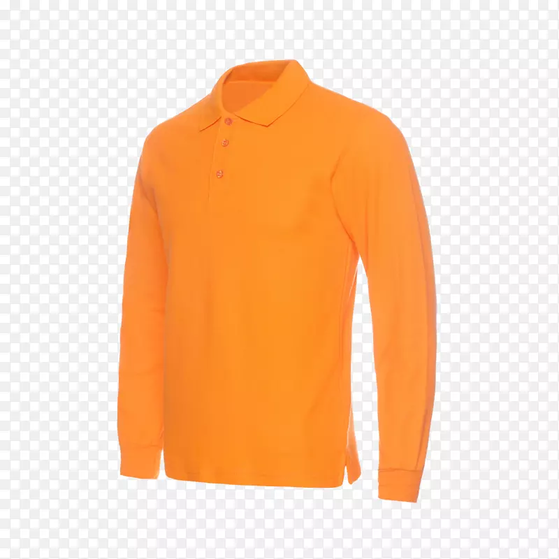 袖颈橙色长袖t恤
