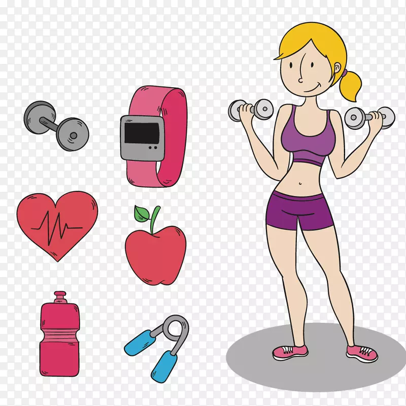健身中心剪贴画-健身女性