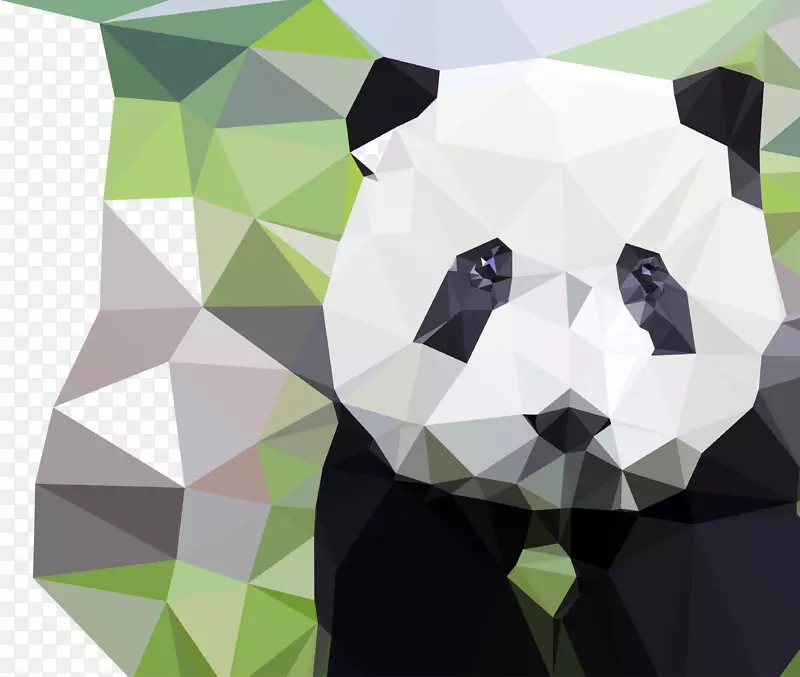 大熊猫的几何形状多边形-水晶熊猫可移动材料是一个以上的每。