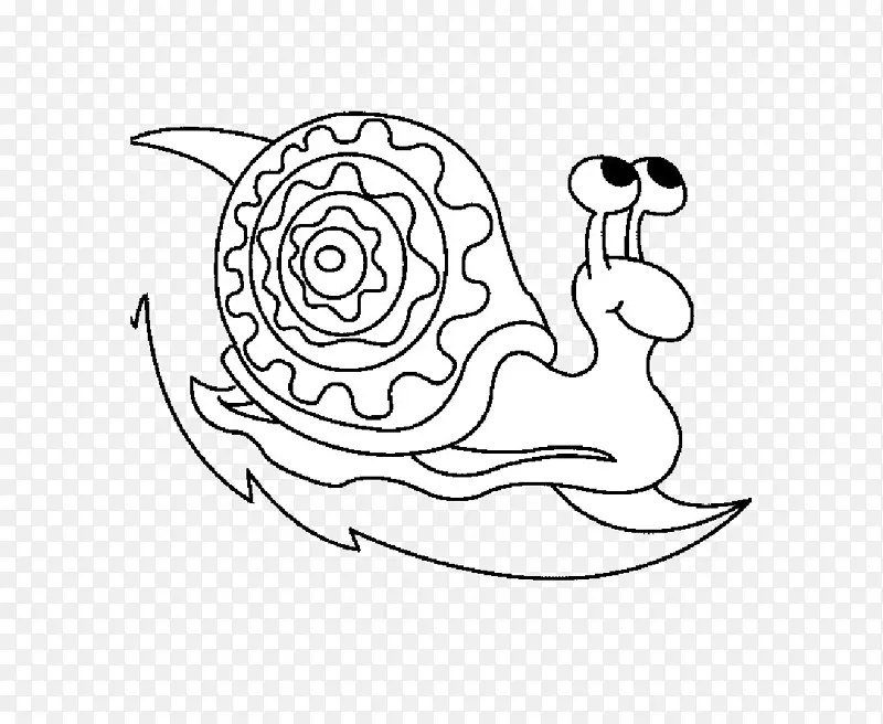 土螺.手绘蜗牛