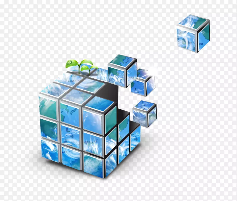 魔方立方体三维空间盒-立方体创意企业