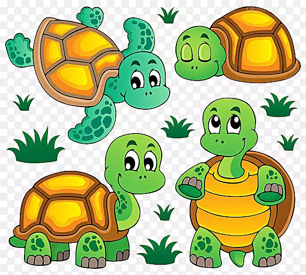 海龟字母学前工作表字母表-四只海龟