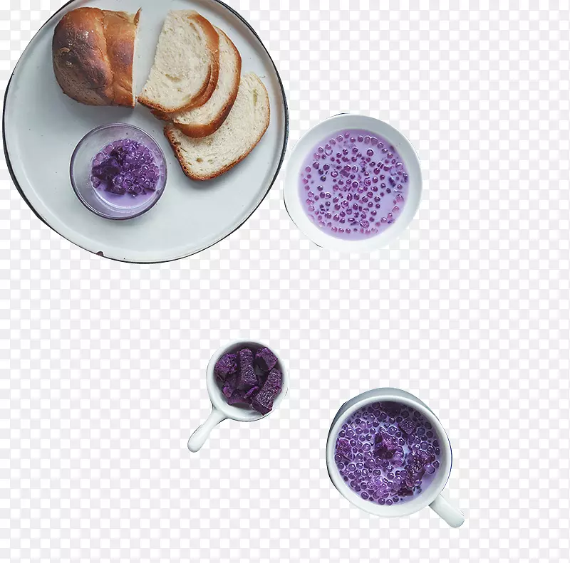 西果汤椰奶早餐-紫土豆西果