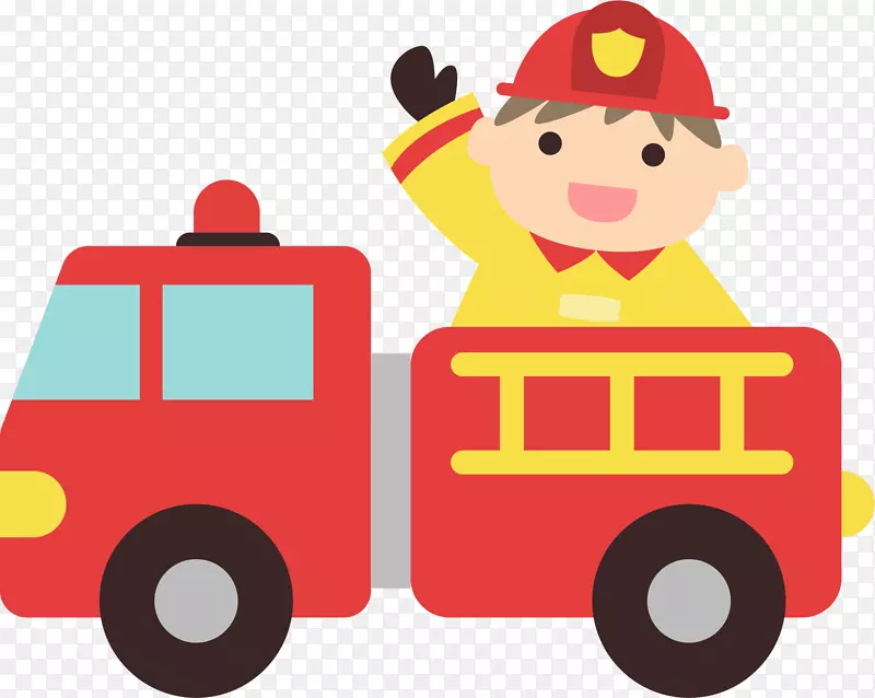 消防车-消防队员