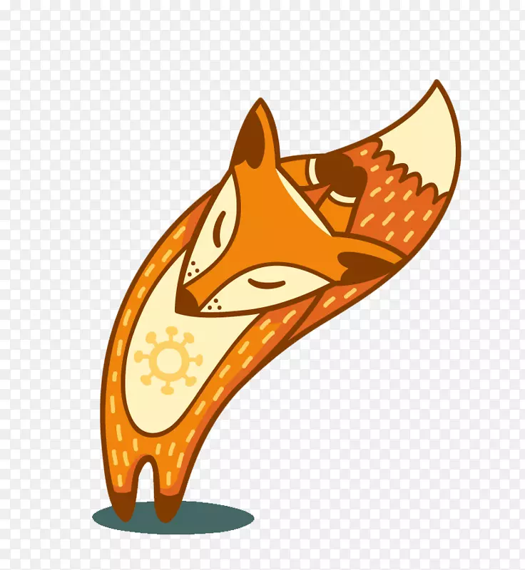 红狐下载剪贴画-狐狸做瑜伽