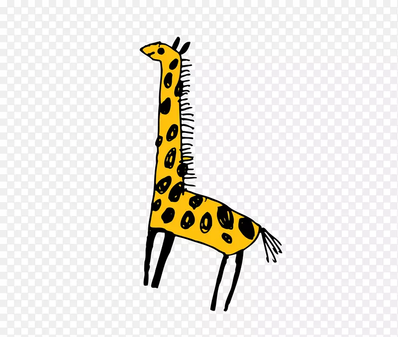 长颈鹿插图-粉笔长颈鹿图