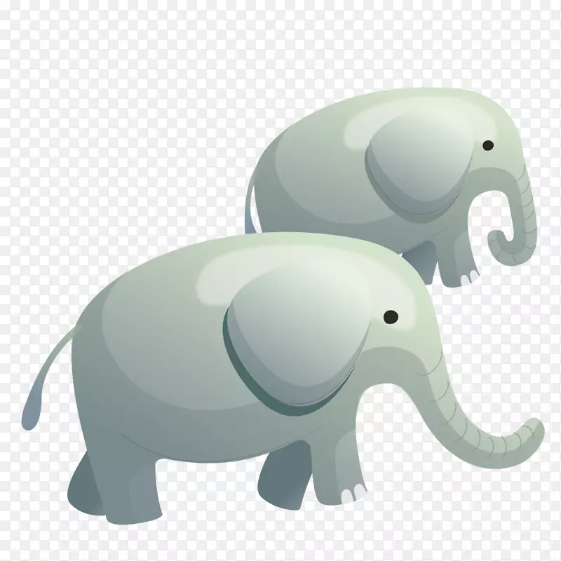 印度象非洲象卡通-两只卡通大象