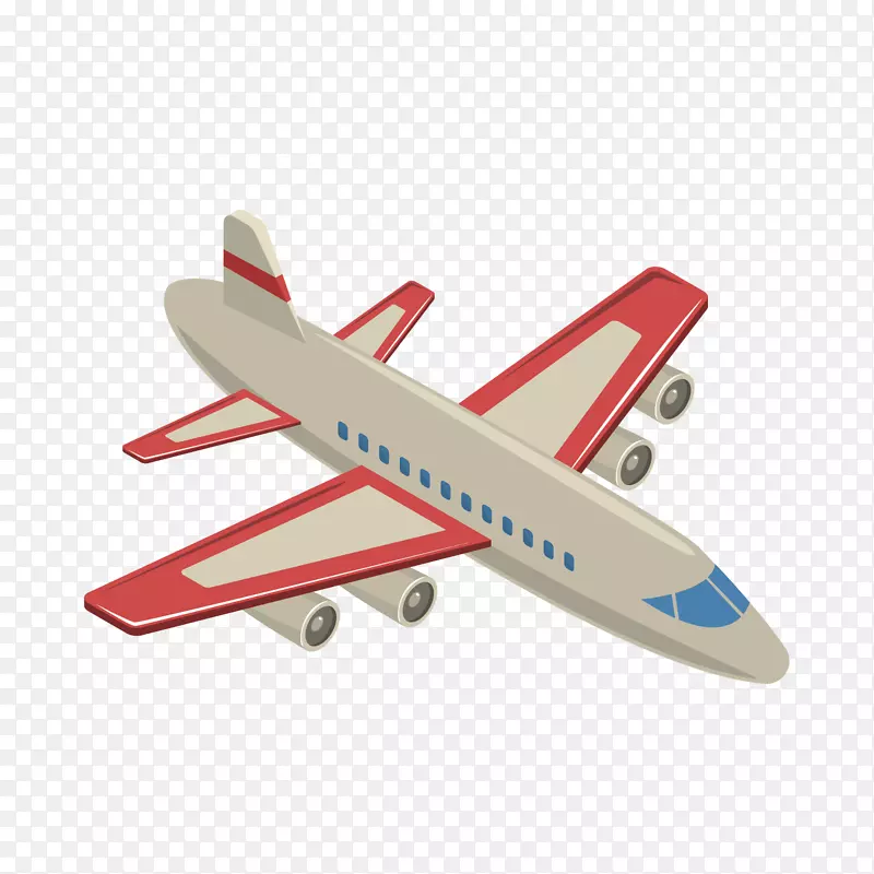 飞机窄体客机卡通手绘客机