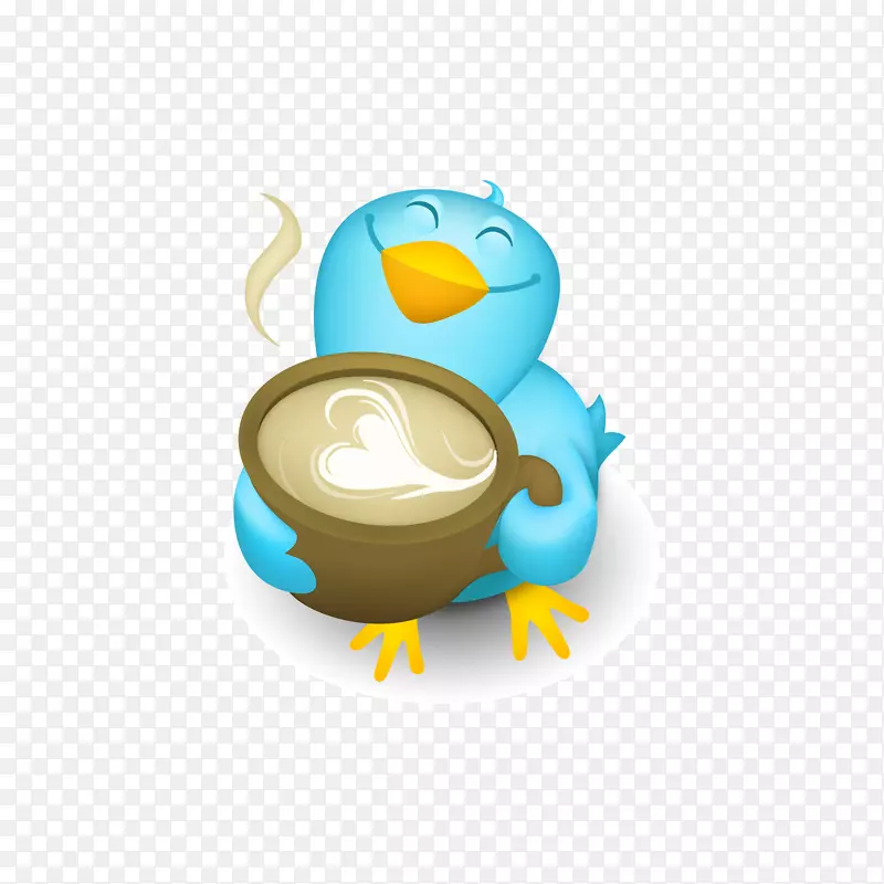 社交媒体博客图标-携带咖啡鸡的载体