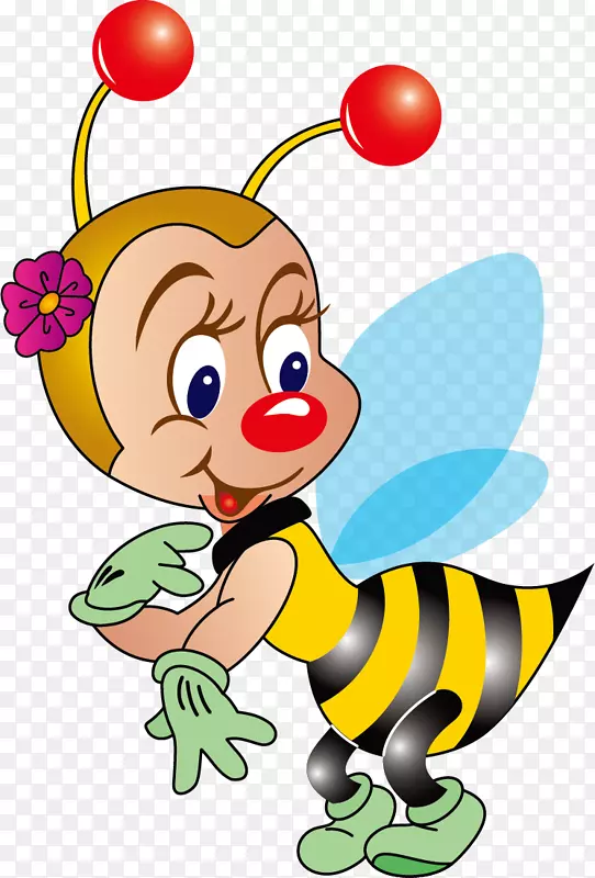 蜜蜂u041fu0447u0435u043bu0430 u043du0430 u0446u0432u0435u0442u043au0435 Albom剪贴画-卡通蜜蜂