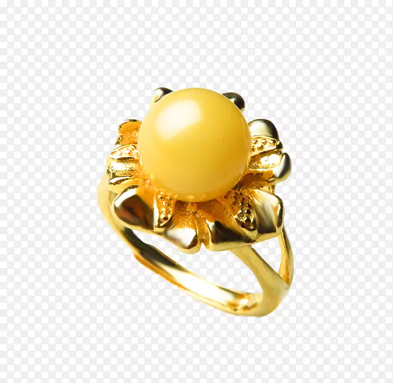 宝石戒指-蜂蜡琥珀环