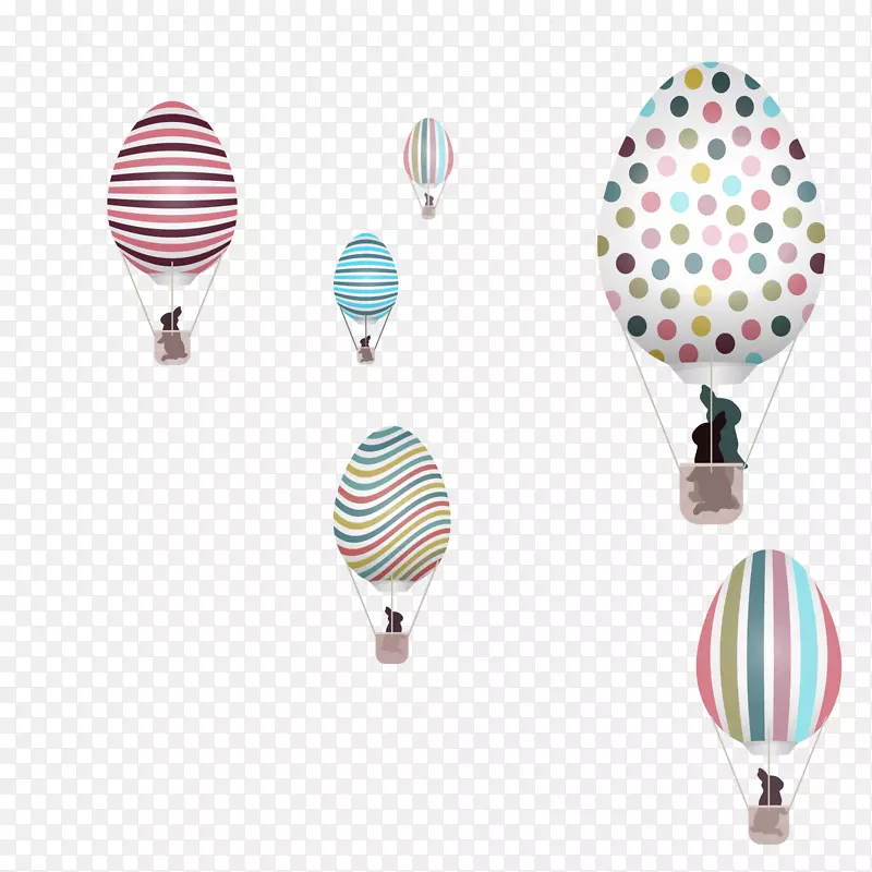 复活节兔子-带热气球的复活节兔子材料