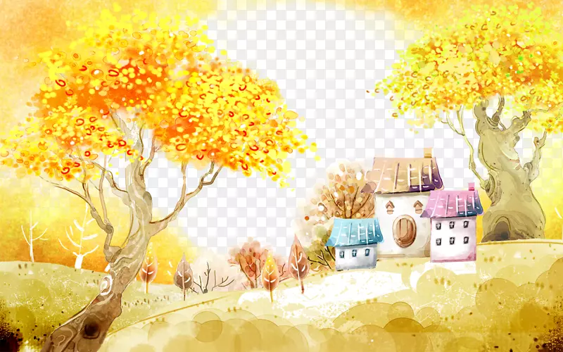 秋季插画-美丽的秋天插画