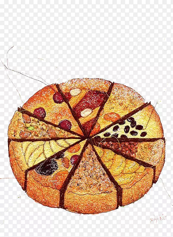 塔特绘画插图-美食家比萨饼