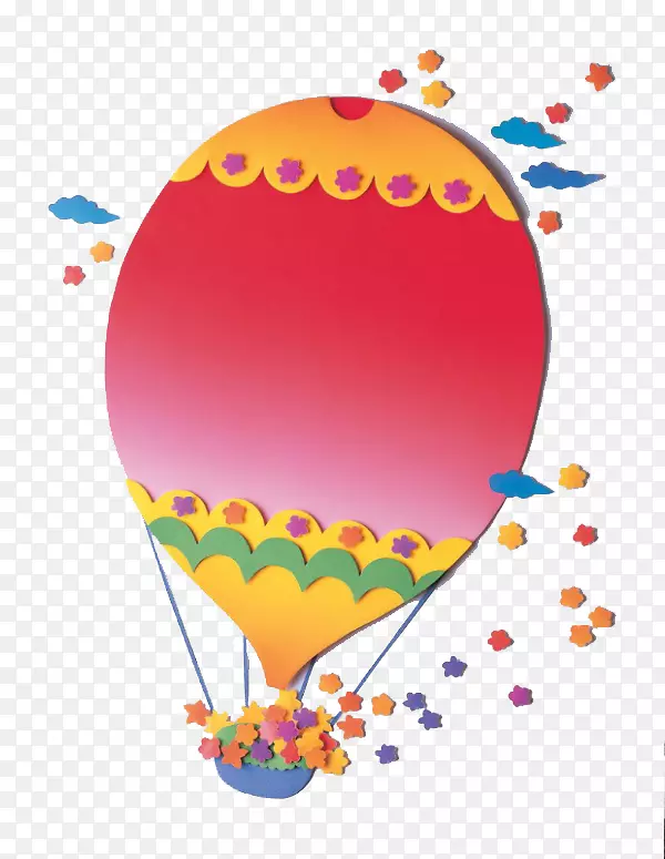 航空剪纸气球u7d19u96d5粉红色热气球