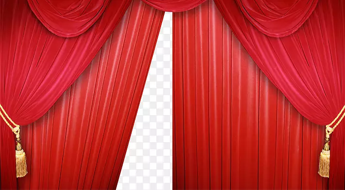 实景插画电影剧院皇室-免费红色窗帘