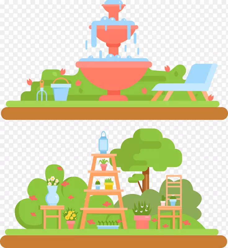 饮水机花园剪贴画.公园设计