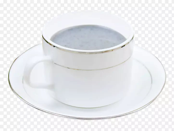 茶杯瓷碟红枣黑芝麻糊