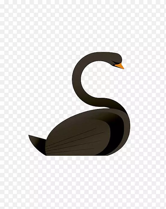 动物字母表字母Cygnini插图-黑天鹅
