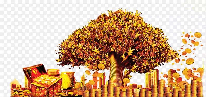 金币-金银树横幅创意金融