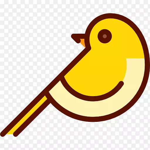 鸟类可伸缩图形图标-黄色鸟