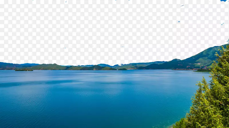 水资源湖天电脑壁纸-泸沽湖里格比半岛十八