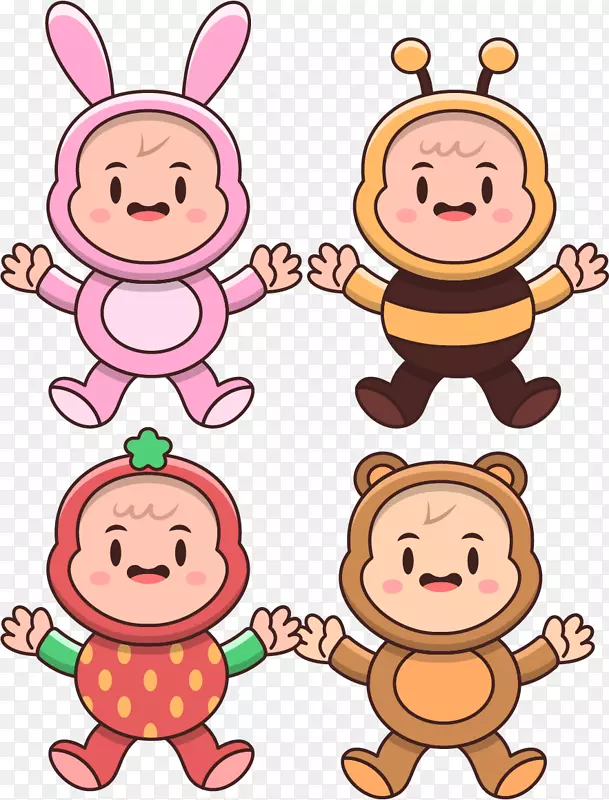 熊卡通儿童剪贴画-可爱的宝宝熊形象