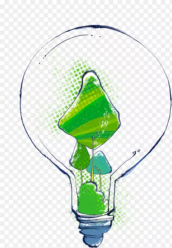 白炽灯灯泡环保绿色图例-绿色灯泡理念