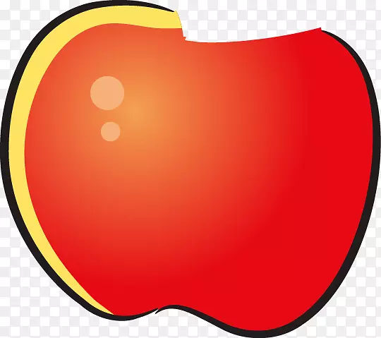 心果剪贴画-涂红甜苹果