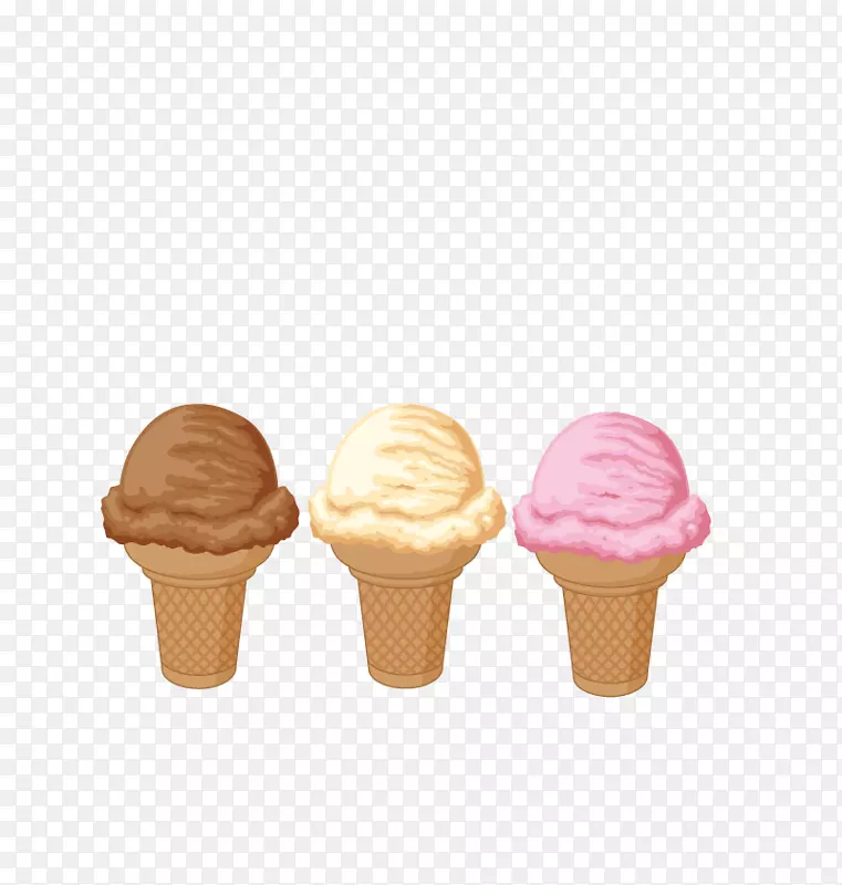 冰淇淋圆锥冰淇淋甜度-三锥