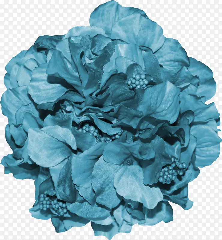 蓝色圣诞装饰花-蓝色牡丹花布