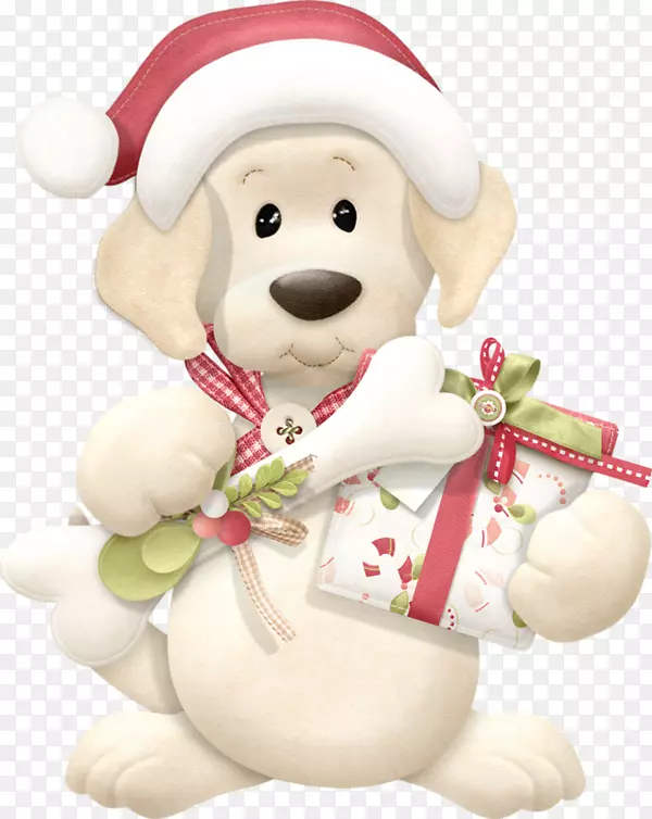 小狗圣诞剪贴画-狗圣诞礼物