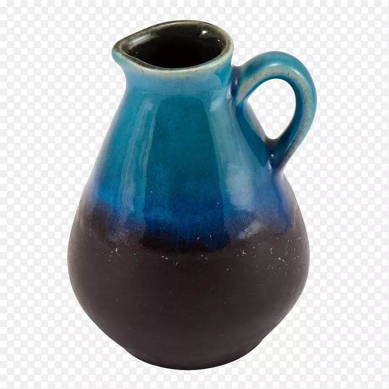 花瓶罐陶瓷陶器蓝-复古蓝-黑色花瓶