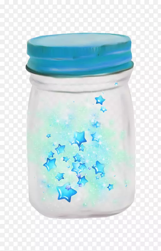 塑料瓶玻璃瓶-蓝色之星，许愿瓶