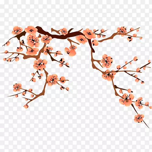 梅花剪贴画-桃花