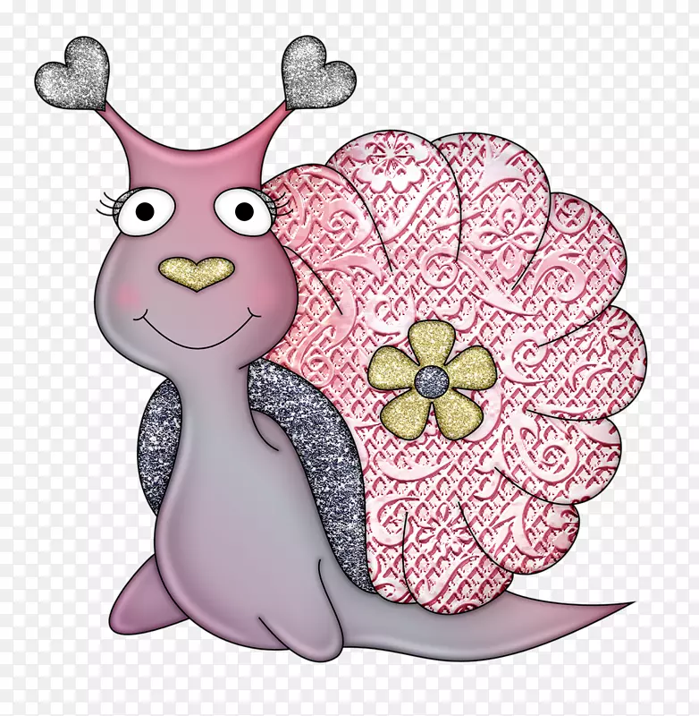 蜗牛剪贴画-小手绘卡通蜗牛