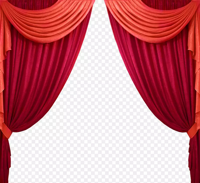 剧场窗帘和舞台窗帘.彩色红色舞台窗帘