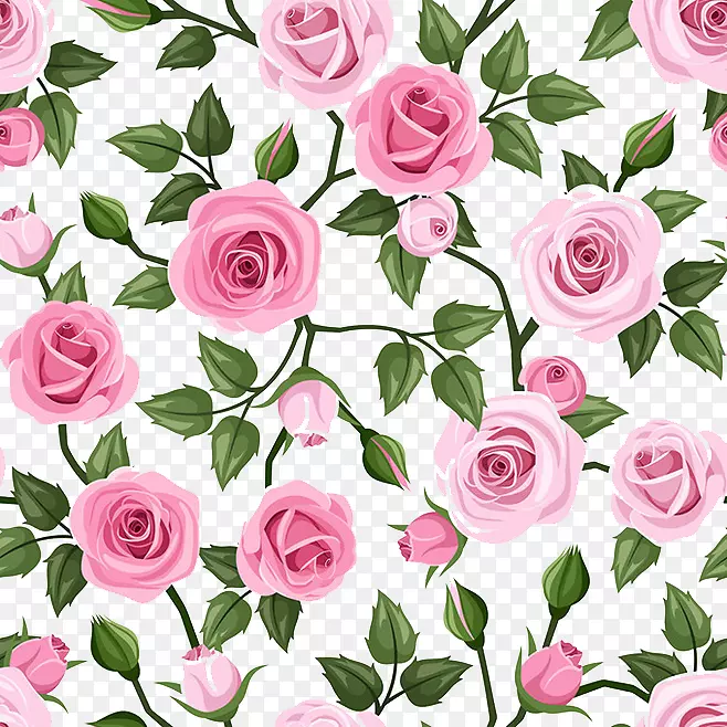 玫瑰粉红色图案-水彩花卉遮阳材料