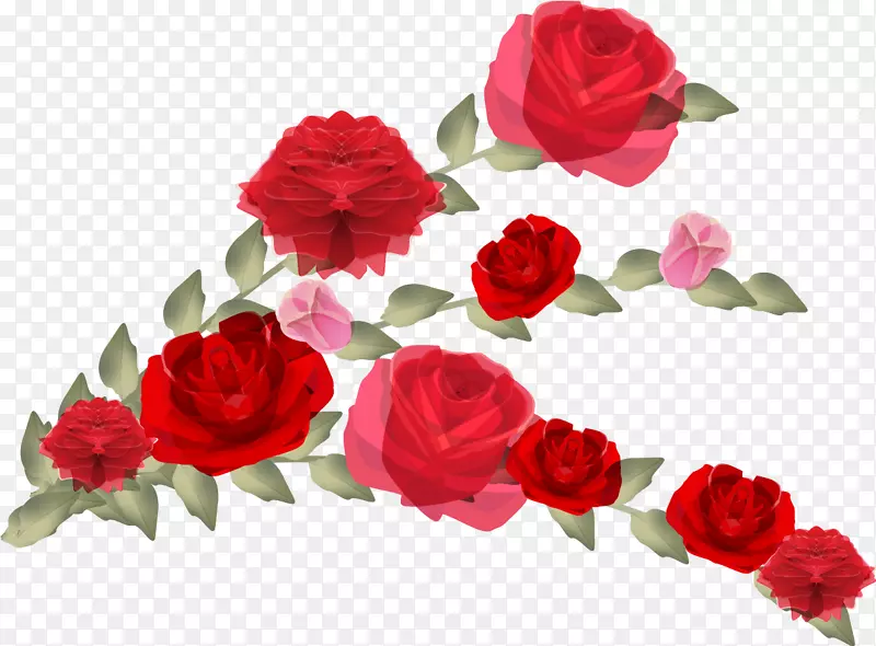 花园玫瑰花卉设计花束水彩画手绘水彩花束