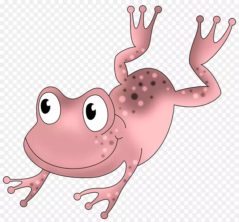 青蛙两栖爬行动物剪贴画一只粉红色的青蛙