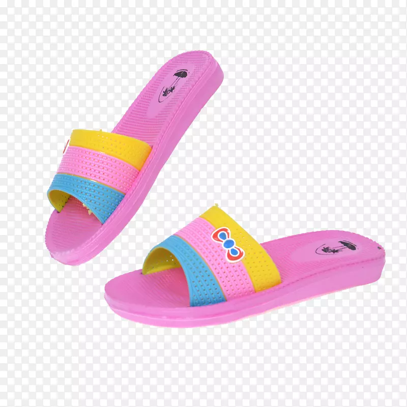 拖鞋设计师-粉红色条纹凉鞋
