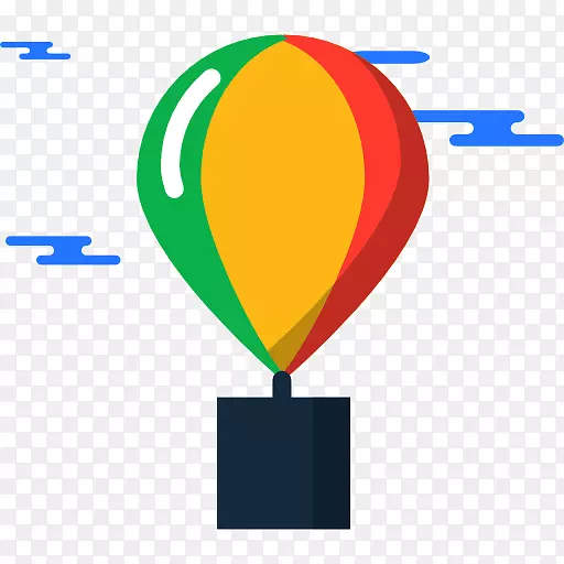 热气球图标-彩色热气球