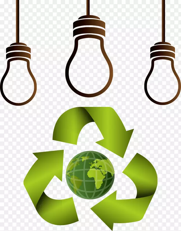 绿色环保节能图例-绿色灯泡创意