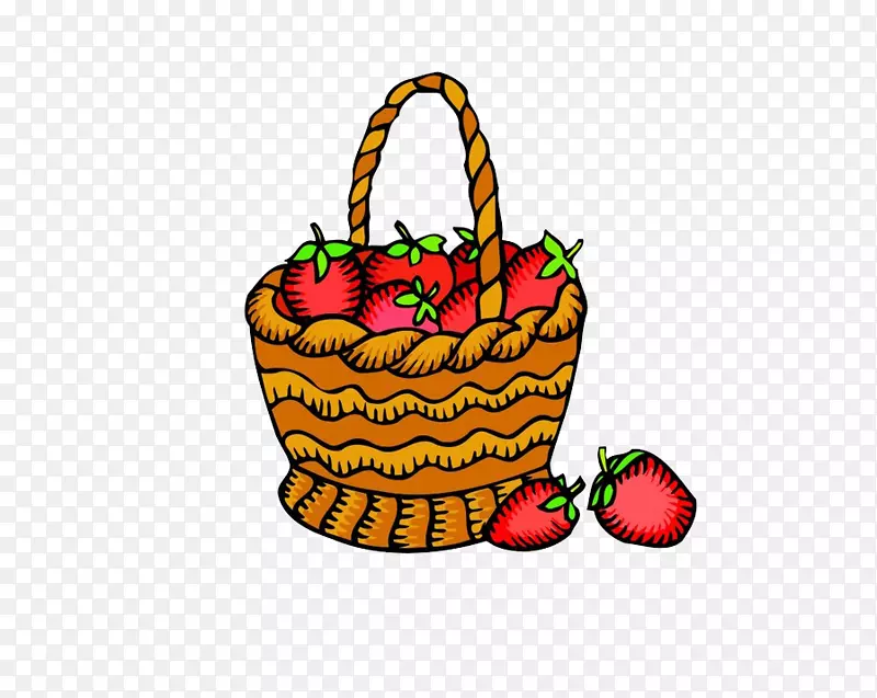 草莓篮水果夹艺术.卡通草莓篮