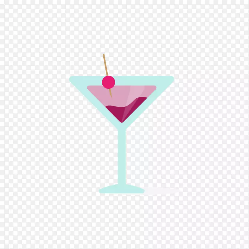 马提尼酒玻璃杯饮料-三角形中的红色饮料