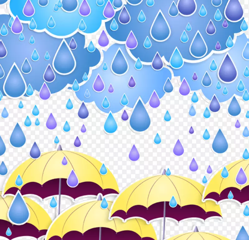 雨卡通雨伞墙纸-雨在世界上。