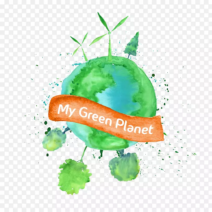 地球插图-绿色地球