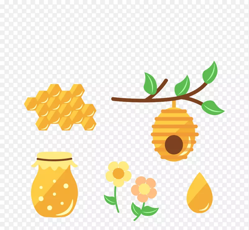 蜜蜂蜂蜜剪贴画-卡通蜂蜜