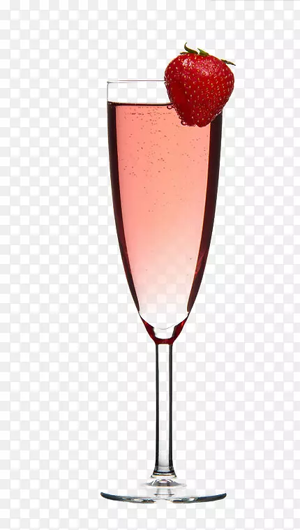 香槟鸡尾酒起泡酒冰沙红草莓饮料