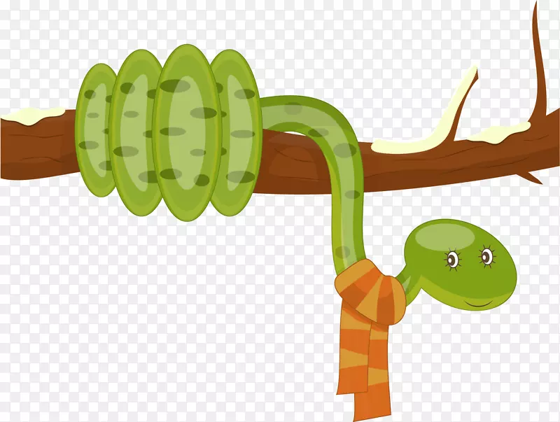 蛇免版税插图.蛇形绘制的树枝